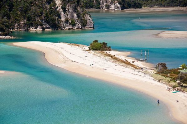 Sandy beach island along the abel tasman
